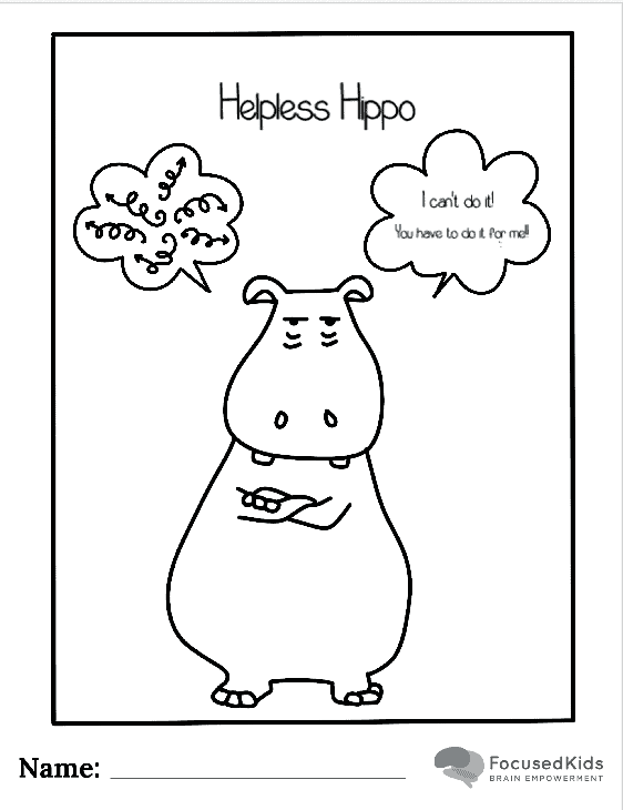 FocusedKids Coloring Page Download: Hippo